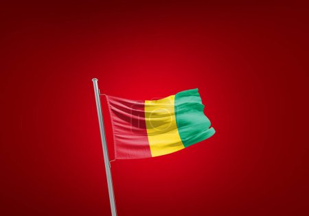 Téléchargez les photos : Drapeau Guinée contre rouge - en image libre de droit