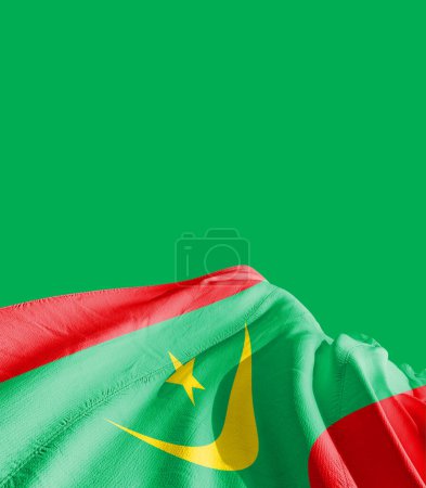 Photo for Mauritania flag against green - Royalty Free Image