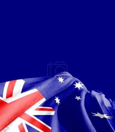 Téléchargez les photos : Drapeau Australie contre bleu foncé - en image libre de droit