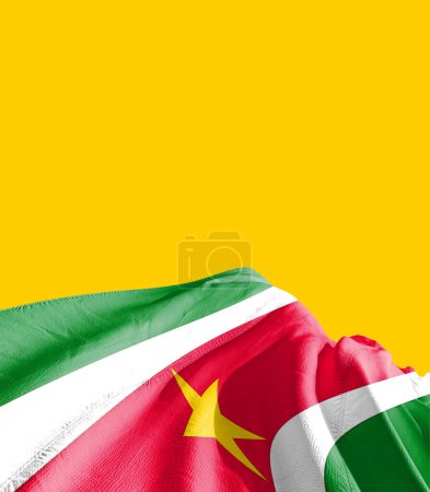 Photo for Suriname flag against yellow - Royalty Free Image