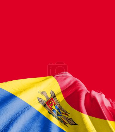 Foto de Moldavia bandera contra rojo - Imagen libre de derechos