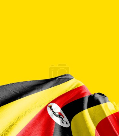 Photo for Uganda flag against yellow - Royalty Free Image