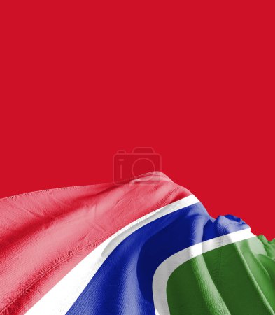 Foto de Bandera de Gambia contra rojo - Imagen libre de derechos