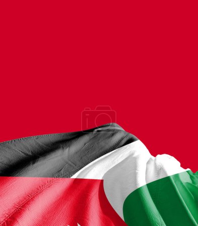 Photo for Jordan flag against red - Royalty Free Image