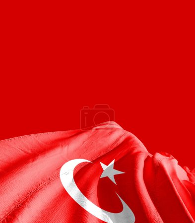 Foto de Bandera de Turquía contra rojo - Imagen libre de derechos