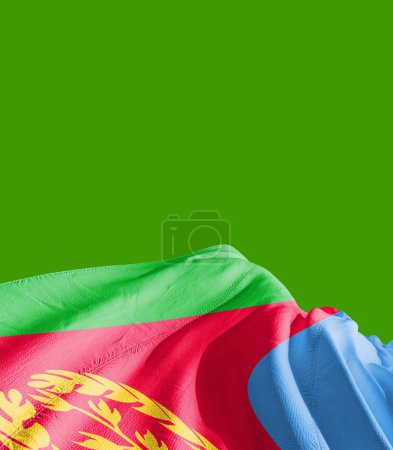 Foto de Bandera de Eritrea contra verde - Imagen libre de derechos