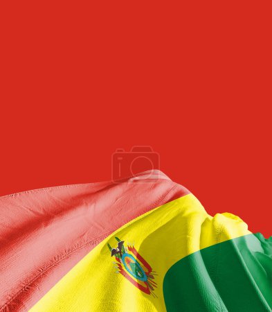 Foto de Bandera de Bolivia contra rojo - Imagen libre de derechos