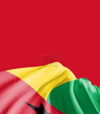 Photo for Guinea-Bissau flag against red - Royalty Free Image
