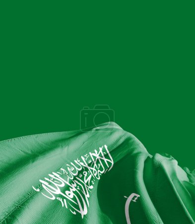 Téléchargez les photos : Drapeau Arabie Saoudite contre vert - en image libre de droit
