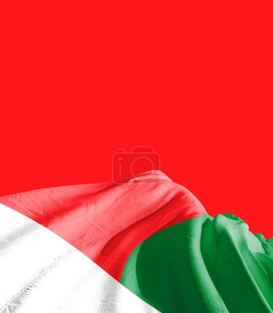 Photo for Madagascar flag against red - Royalty Free Image