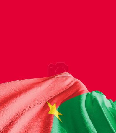 Téléchargez les photos : Drapeau Burkina Faso contre rouge - en image libre de droit