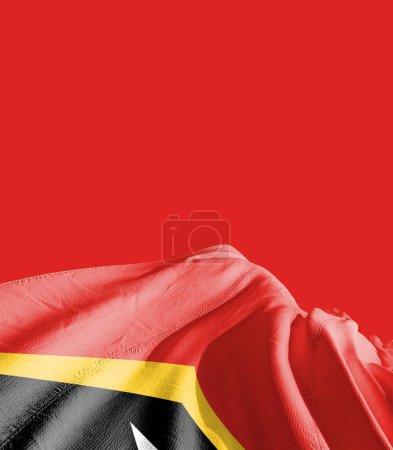 Téléchargez les photos : Drapeau du Timor oriental contre rouge - en image libre de droit