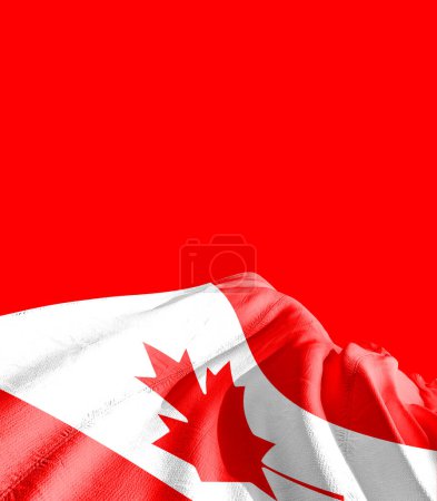 Foto de Bandera de Canadá contra rojo - Imagen libre de derechos