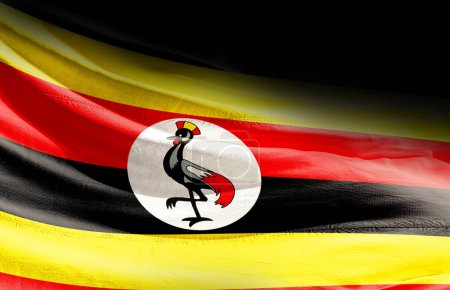 Foto de Uganda ondeando bandera de cerca - Imagen libre de derechos