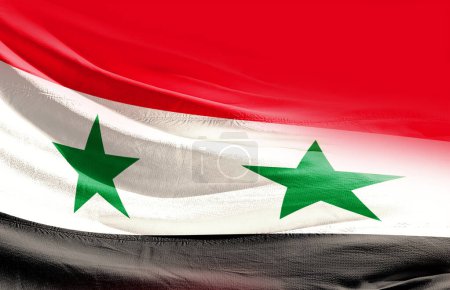 Foto de Siria ondeando bandera de cerca - Imagen libre de derechos