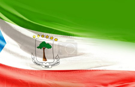 Foto de Guinea Ecuatorial ondeando bandera de cerca - Imagen libre de derechos