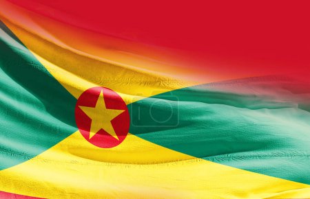 Photo for Grenada waving flag close up - Royalty Free Image