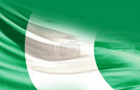 Photo for Nigeria waving flag close up - Royalty Free Image