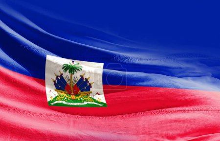 Téléchargez les photos : Haïti agitant le drapeau de près - en image libre de droit