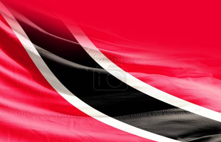 Photo for Trinidad and Tobago waving flag close up - Royalty Free Image