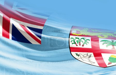 Photo for Fiji waving flag close up - Royalty Free Image
