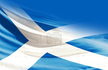 Photo for Scotland waving flag close up - Royalty Free Image