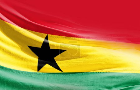 Photo for Ghana waving flag close up - Royalty Free Image