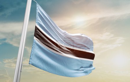 Photo for Botswana waving flag against sky - Royalty Free Image