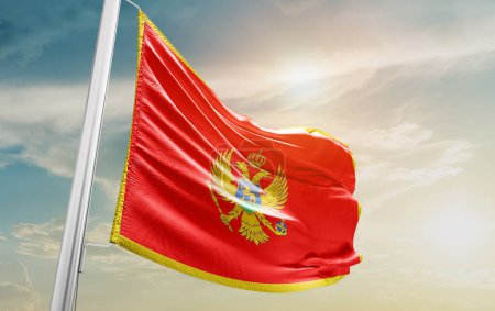Foto de Montenegro waving flag against sky - Imagen libre de derechos