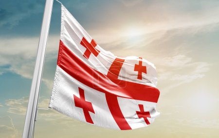 Photo for Georgia waving flag against sky - Royalty Free Image