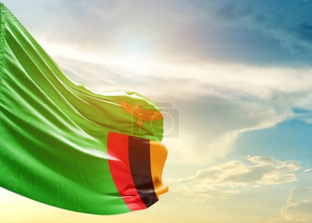 Photo for Zambia flag against sky - Royalty Free Image
