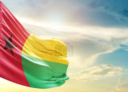 Photo for Guinea-Bissau flag against sky - Royalty Free Image