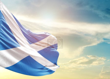 Photo for Scotland flag against sky - Royalty Free Image