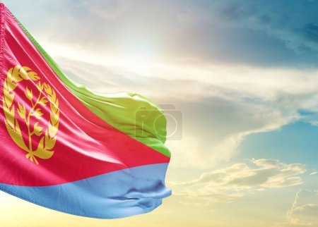 Photo for Eritrea flag against sky - Royalty Free Image