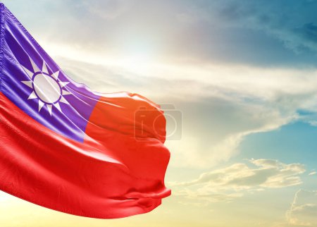 Photo for Taiwan flag against sky - Royalty Free Image