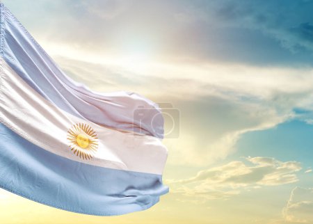 Photo for Argentina flag against sky - Royalty Free Image
