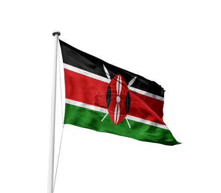 Photo for Kenya waving flag against white background - Royalty Free Image