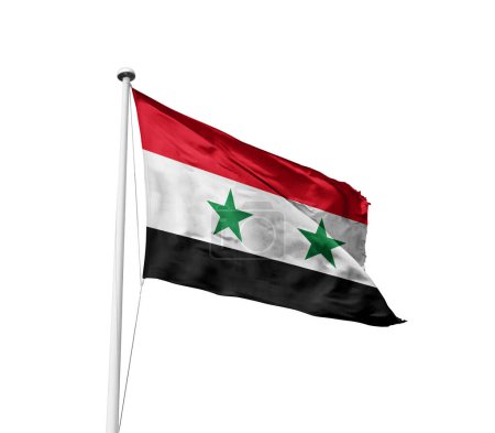 Syria waving flag against white background