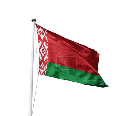 Foto de Bielorrusia ondeando bandera contra fondo blanco - Imagen libre de derechos