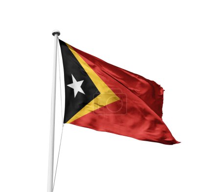 Téléchargez les photos : Drapeau du Timor oriental sur fond blanc - en image libre de droit
