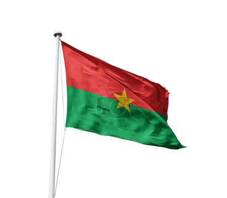 Photo for Burkina Faso waving flag against white background - Royalty Free Image