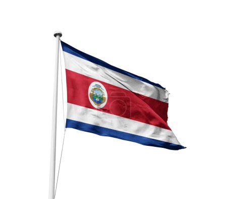 Costa Rica waving flag against white background