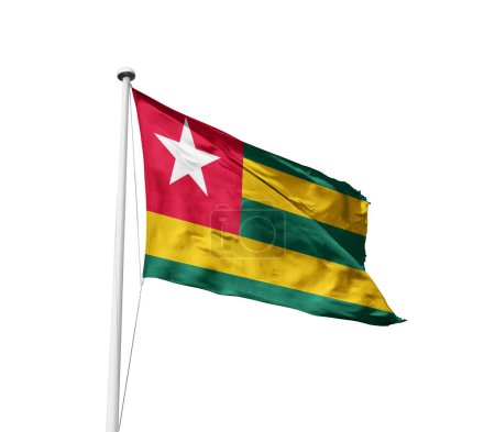 Téléchargez les photos : Togo agitant drapeau sur fond blanc - en image libre de droit