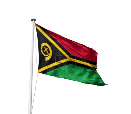 Téléchargez les photos : Vanuatu agitant le drapeau sur fond blanc - en image libre de droit