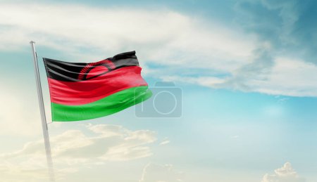 Photo for Malawi waving flag against blue sky with clouds - Royalty Free Image