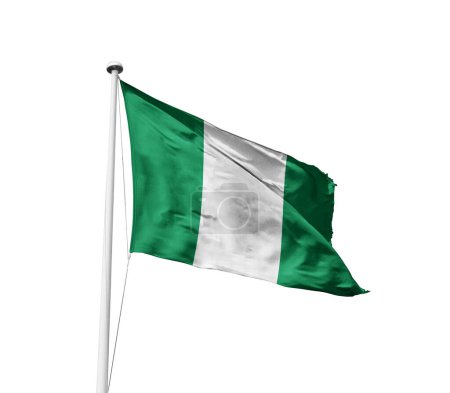 Téléchargez les photos : Nigéria agitant drapeau sur fond blanc - en image libre de droit