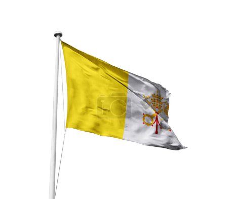 Foto de Ciudad del Vaticano ondeando bandera contra fondo blanco - Imagen libre de derechos