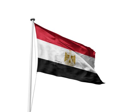 Foto de Egipto ondeando bandera contra fondo blanco - Imagen libre de derechos