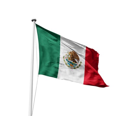 Téléchargez les photos : Mexique agitant drapeau sur fond blanc - en image libre de droit