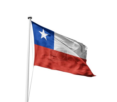 Téléchargez les photos : Chili agitant le drapeau sur fond blanc - en image libre de droit